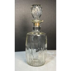 Vintage Walker's Deluxe Bourbon 4/5 Qt. Cut Glass Decanter 1970's Barware